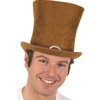 Brown Suede Tall Top Hat