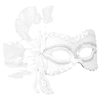 White Half Mask with Feathers
