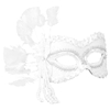 White Half Mask with Feathers