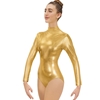 Adult Metallic Mock Neck Long Sleeve Leotard