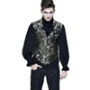 Gothic Embroidered White Gold Brocade Collard Waistcoat