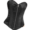 Black Satin Overbust Steel Boned Corset