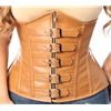 Camel Faux Leather Underbust Buckle Corset