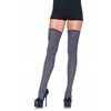 Grey Rib Knit Thigh High Stockings