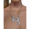 Silver Rhinestone Snake Necklace