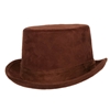 Faux Suede Brown Top Hat