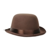 Brown Bowler Hat with Satin Finish