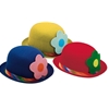 Clown Derby Bowler Hat with Daisy Flower