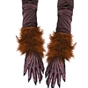 Brown Werewolf Beast Gloves with Fur