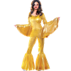 24 Karat Gold Adult Women's Jumpsuit Costume Includes Shirt and Pants