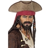Brown Distressed Pirate Hat with Dreadlocks