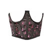 Satin Open Cup Cincher Black with Magenta Witches Adult