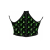 Satin Open Cup Cincher Black with Green Witches Adult