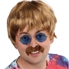 Men's Hippie Wig with Moustache and Glasses