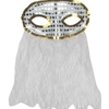White Half Mask with Veil