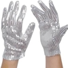 White Sequined Gloves Adult