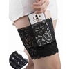 Lace Thigh Phone Holder Black Adult
