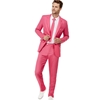 Solid Color Men's Suit Pink Size Large