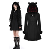 Black Cat Woolen Long Coat Adult