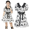 Magic Cat B&W Printed Dress Adult Large