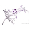 Lasercut Metal Mask White with Purple Gems