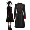 Gothic Vampire Black & Scarlet Velvet Dress Adult