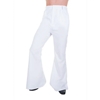 Men's Flare Disco Pants Adult White Size XL