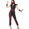Ninja Female Black/Red (4pc) Adult Costume