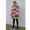 Rainbow Faux Fur Coat Size Large