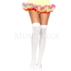 Thigh Highs Ribbed White Adult