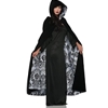 Velvet/Satin Flocked Cape Adult Black/Grey
