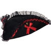 Tricorn Hat with Lace Black/Red Adult