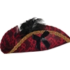 Tri Corner Fancy Black/Red Pirate Hat Adult