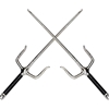 Ninja Sai Set Black/Silver Pair 13.5"