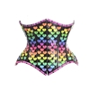 Rainbow Hearts Steel Boned Underbust Corset