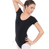 Leotard Cotton Lycra® Short Sleeve Adult Black