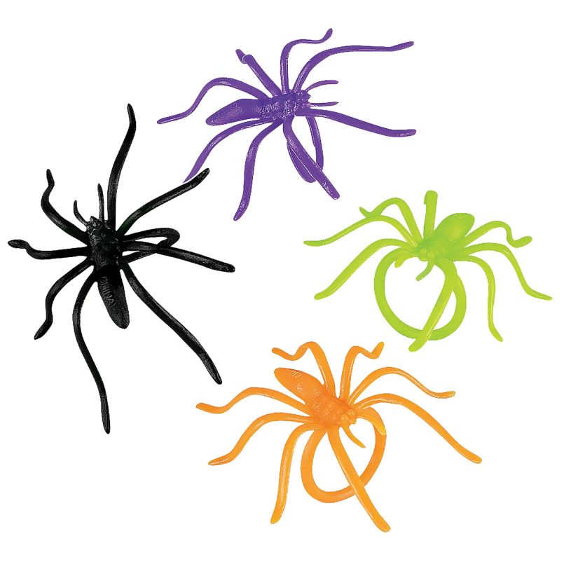 Glitter Plastic Spider Rings - Make and Takes