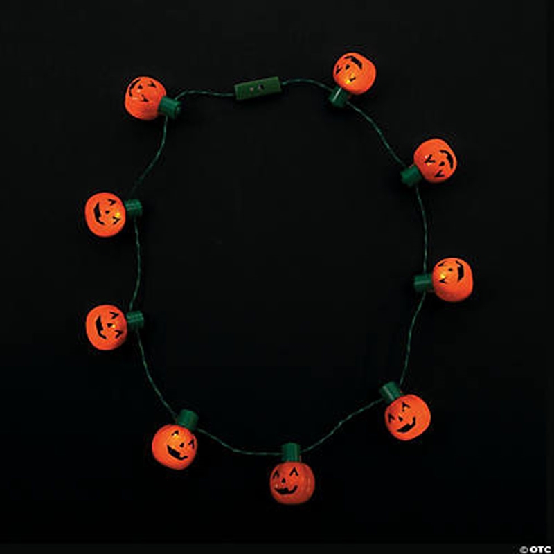 Halloween Necklace Light Up Pumpkin