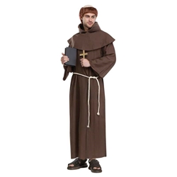 Medieval Monk Adult With Wig Costume