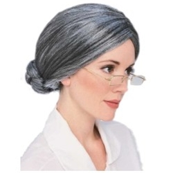 Deluxe Old Lady Bun Wig