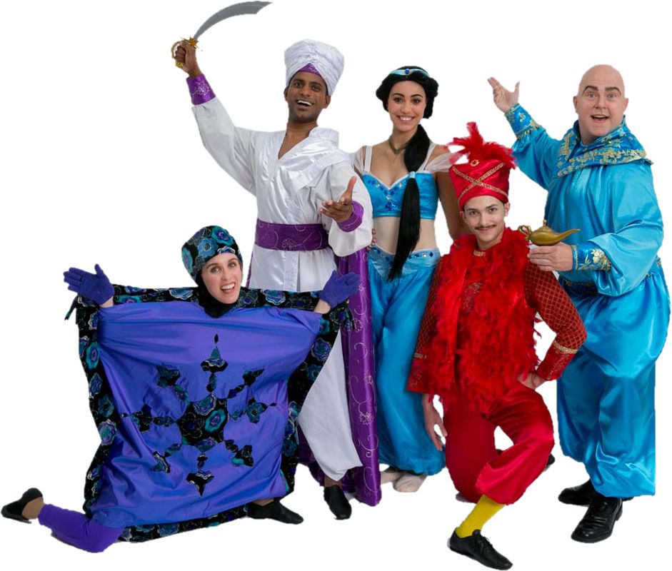 Disney's Aladdin Jr. Magic Carpet, Aladdin as Prince Ali, Iago, and Genie