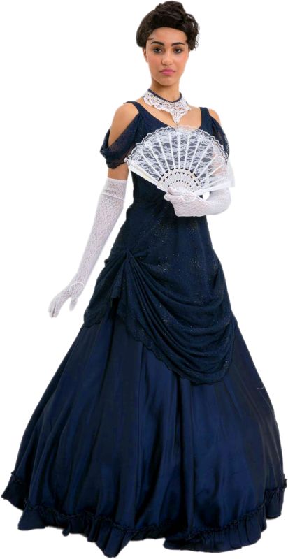Time Period Blue Edwardian Dress (Neoclassical/Directoire)
