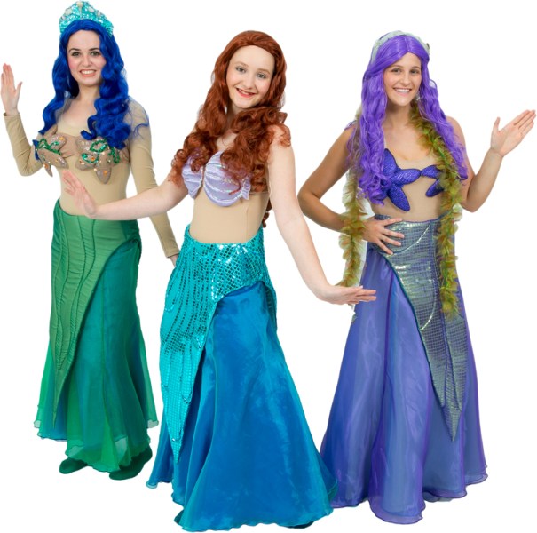 Rental Costumes for Disney's The Little Mermaid - Ariel, Two Mermaid Sisters