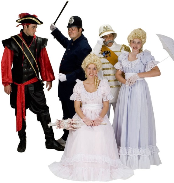 Rental Costumes for Pirates of Penzance - Pirate King, Sergeant of Police, Major General Stanley, Ladies' Chorus