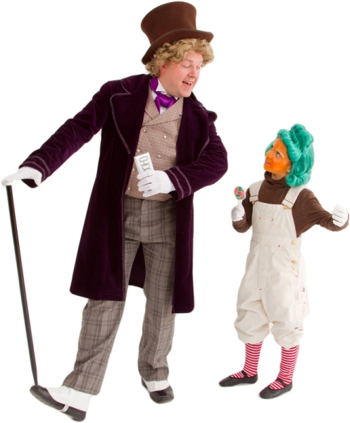 Rental Costumes for Willy Wonka and the Chocolate Factory - Willy Wonka and an Oompa Loompa
